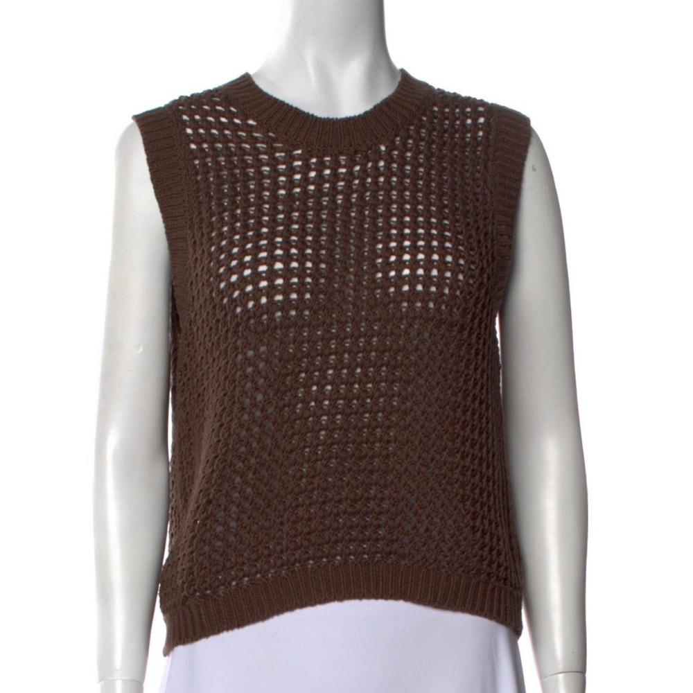 Theory Open Knit Sleeveless Crew Neck Top